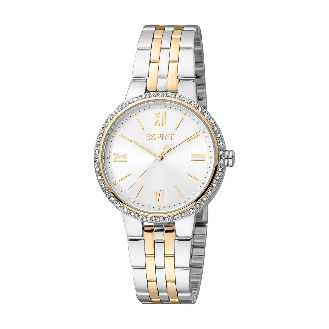 Esprit Women's Cara Glam Fashion Quartz Two Tone Silver and Gold Watch