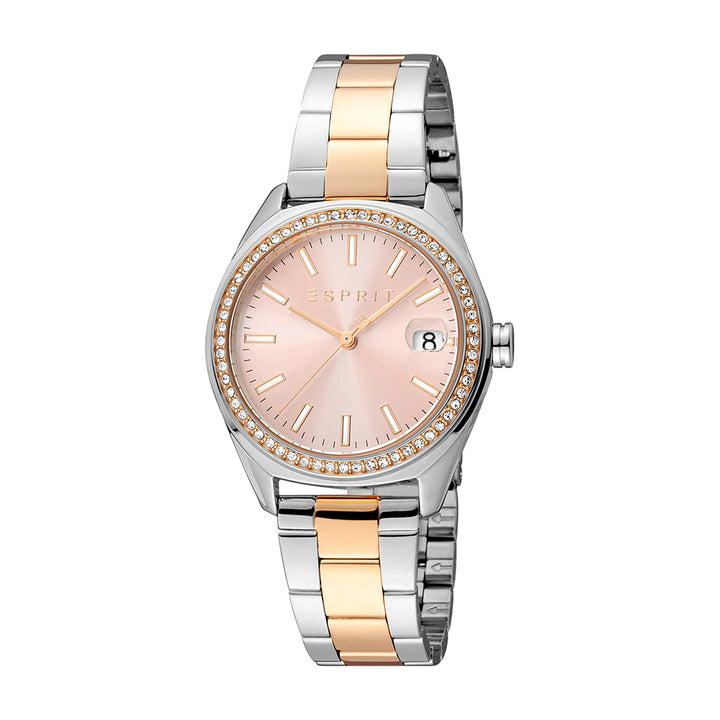 Esprit Women's Fashion Quartz Two Tone Silver & Rose Gold Watch