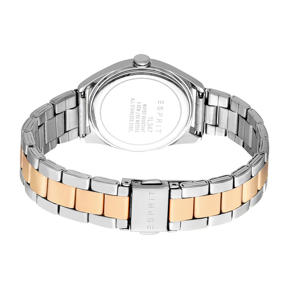 Esprit Women's Fashion Quartz Two Tone Silver & Rose Gold Watch