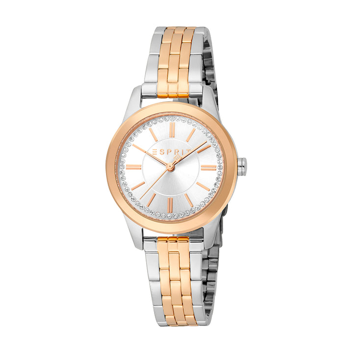 Esprit Women's Fashion Quartz Two Tone Silver and Rose Gold Watch