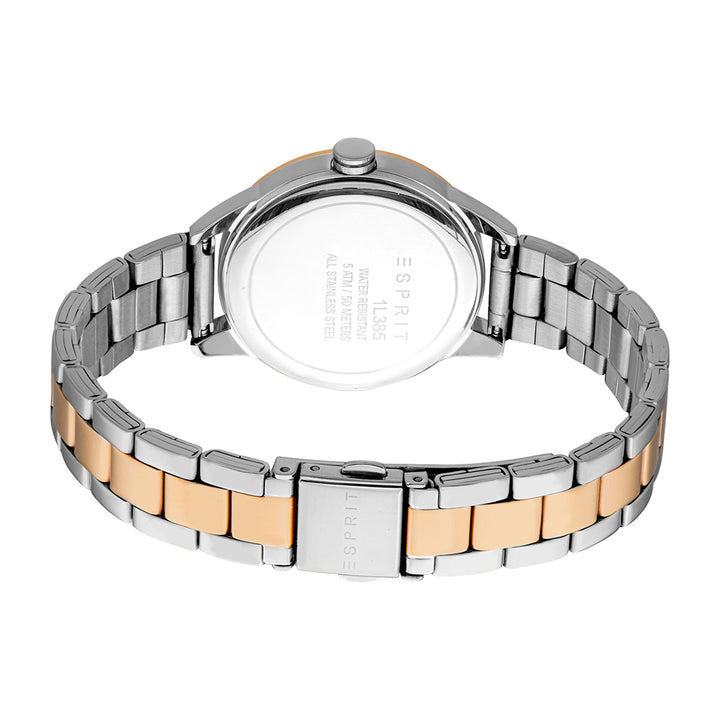 Esprit Women's Fashion Quartz Two Tone Silver & Rose Gold Watch