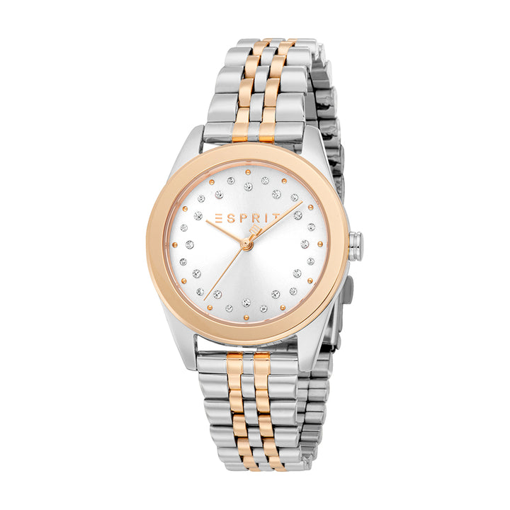 Esprit Women's Fashion Quartz Two Tone Silver and Rose Gold Watch