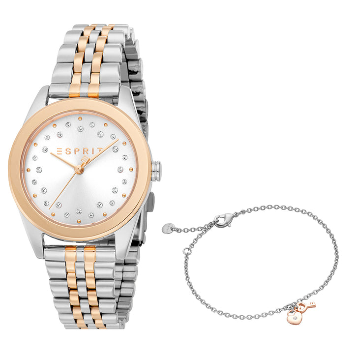 Esprit Women's Fashion Quartz Two Tone Silver and Rose Gold Watch