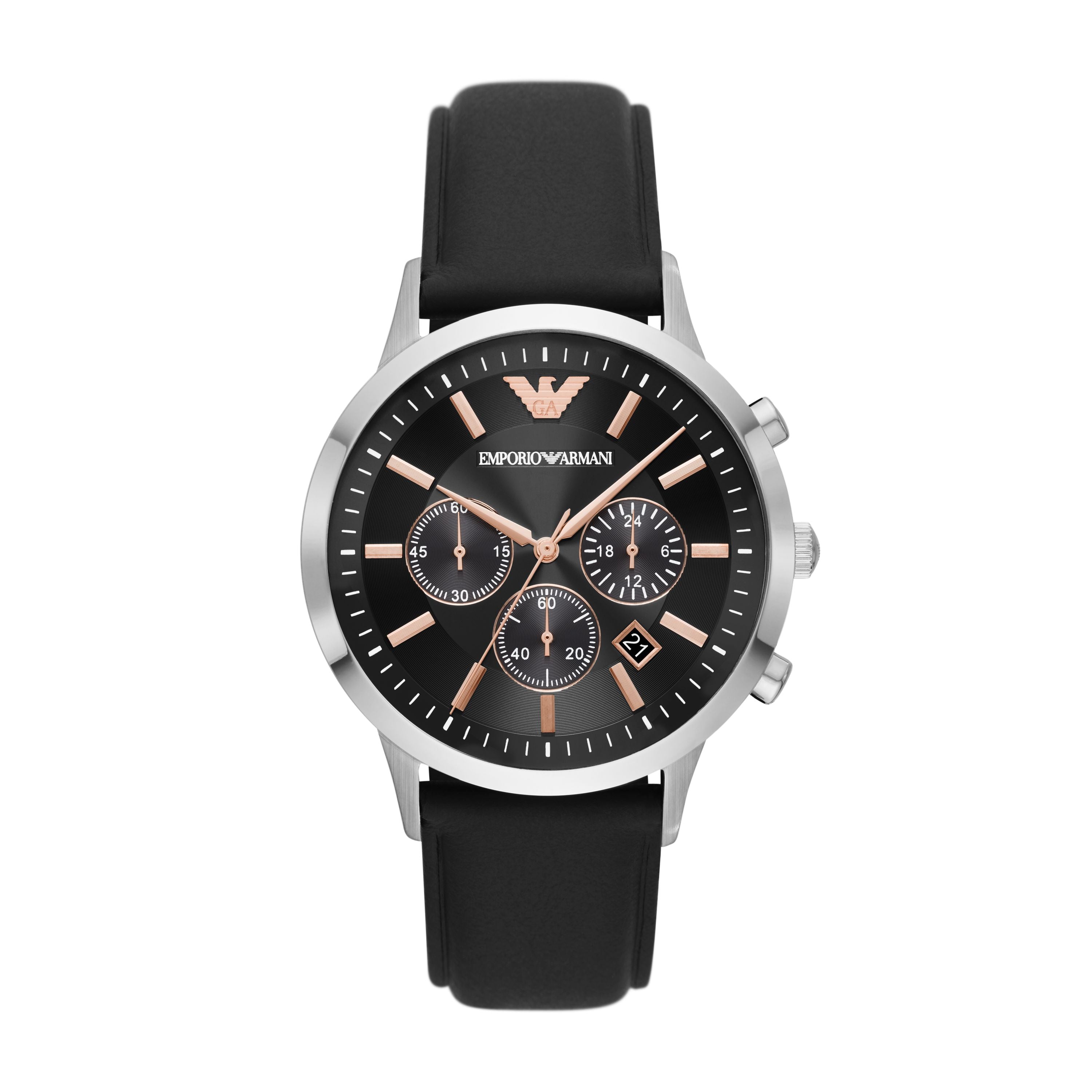 EMPORIO ARMANI ANALOG WATCH 0 JWL SS LEATHER STRAP – The Watch House