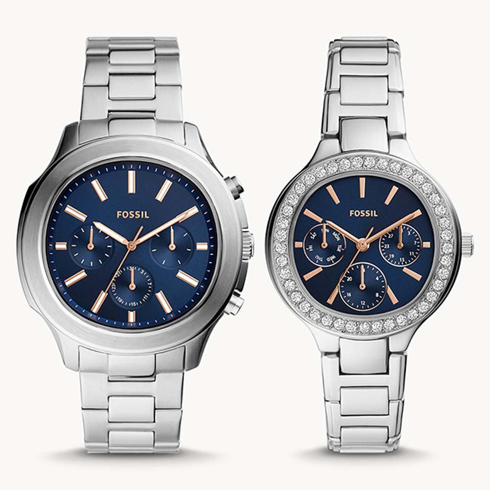 Fossil Couple Set His Her Stainless Steel Watches - BQ2646SET