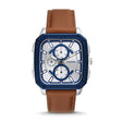 Fossil Analog Men's Watch Stainless Steel Leather Strap