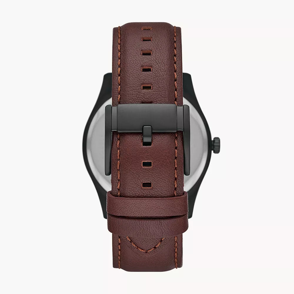 Fossil Sullivan Men's Solar-Powered Brown Leather Watch - BQ2666