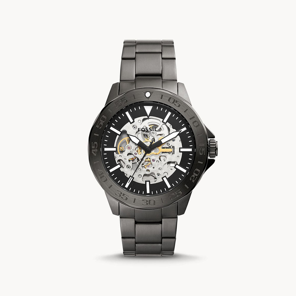 Fossil Bannon Automatic Smoke Stainless Steel Men's Watch - BQ2678