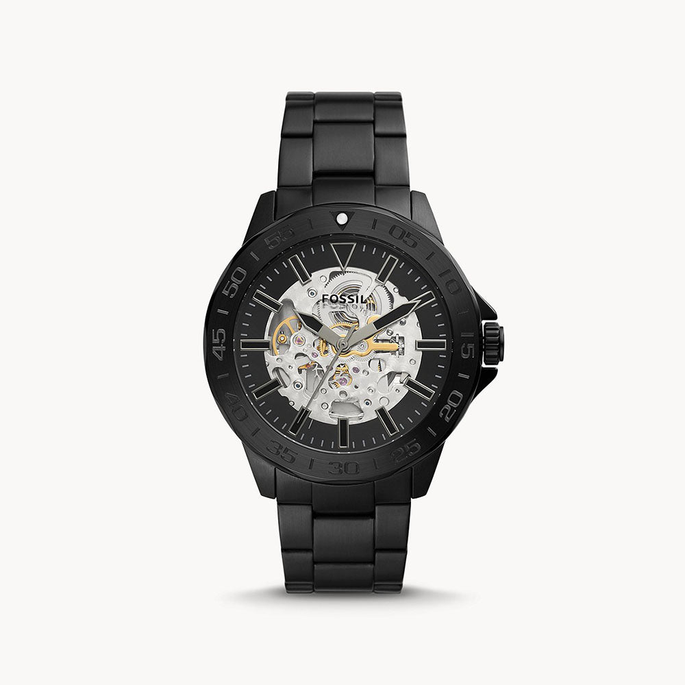 Fossil Bannon Automatic Black Stainless Steel Men's Watch - BQ2679