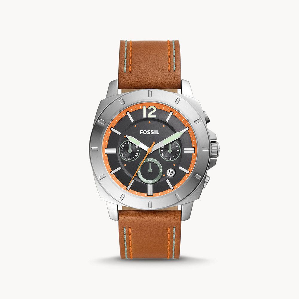 Fossil Privateer Sport Chronograph Brown Leather Men's Watch - BQ2681