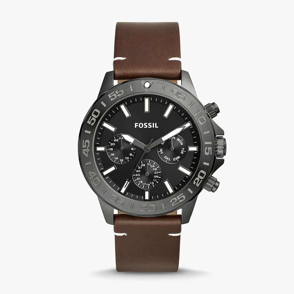 Fossil Bannon Gunmetal Leather Men's Watch - BQ2709