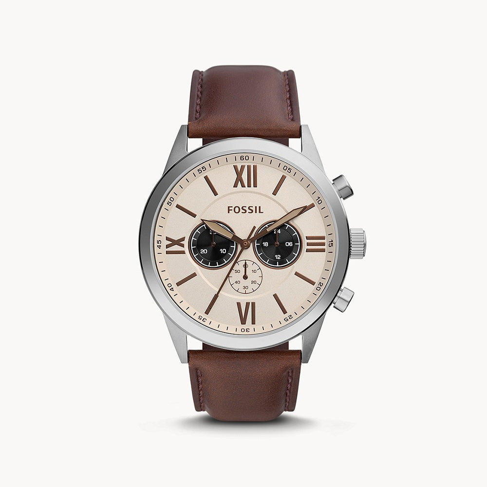 Fossil Flynn Chronograph Brown Leather Men's Watch - BQ2726