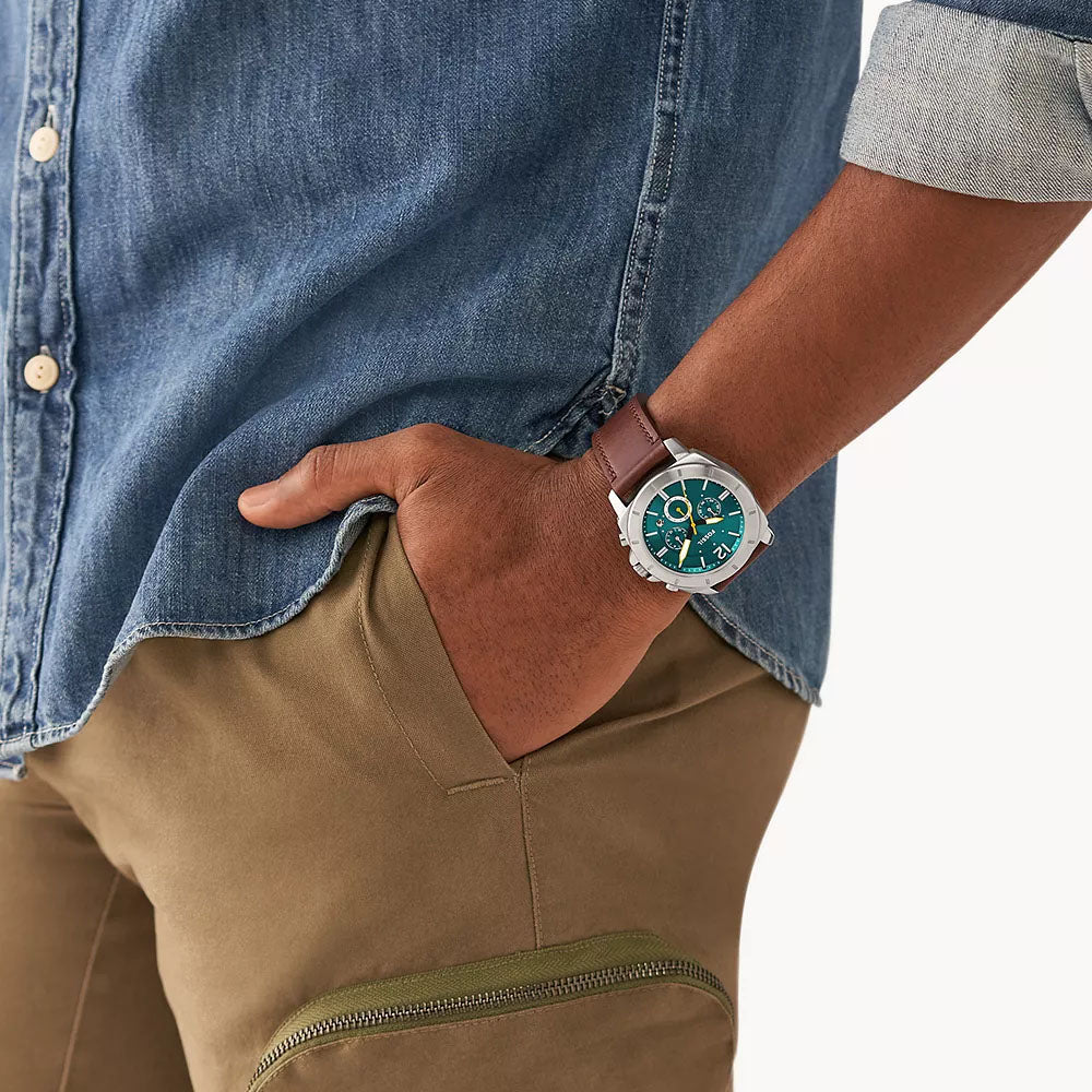 Fossil Privateer Men's Chronograph Brown Leather Watch