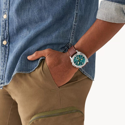 Fossil Privateer Men's Chronograph Brown Leather Watch