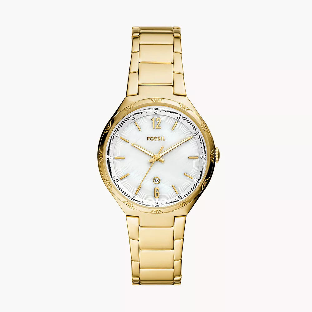 Fossil Ashtyn Women's Three-Hand Date Gold-Tone Stainless Steel Watch - BQ3740