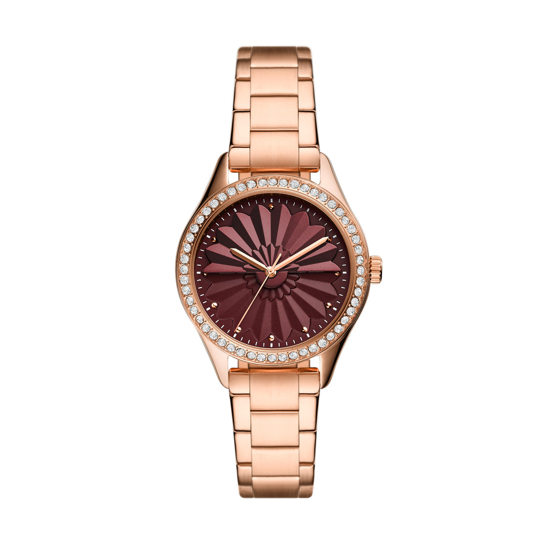 Fossil Rye Three-Hand Rose Gold-Tone Stainless Steel Women's Watch - BQ3768