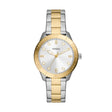 ساعة نسائية "دايل" من فوسيل بثلاثة عقارب، مصنوعة من الستانلس ستيل بلونين
