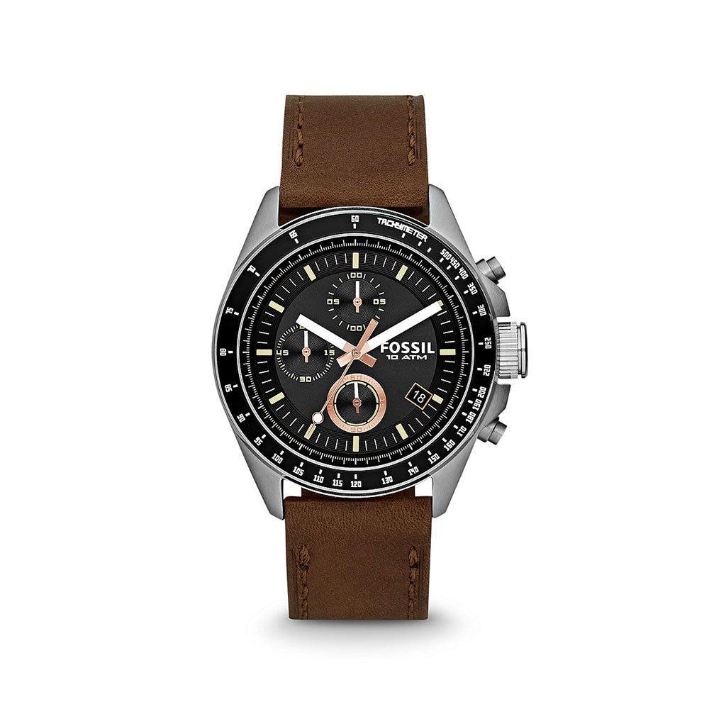 Fossil Decker Chronograph Brown Leather Men's Watch – The Watch House