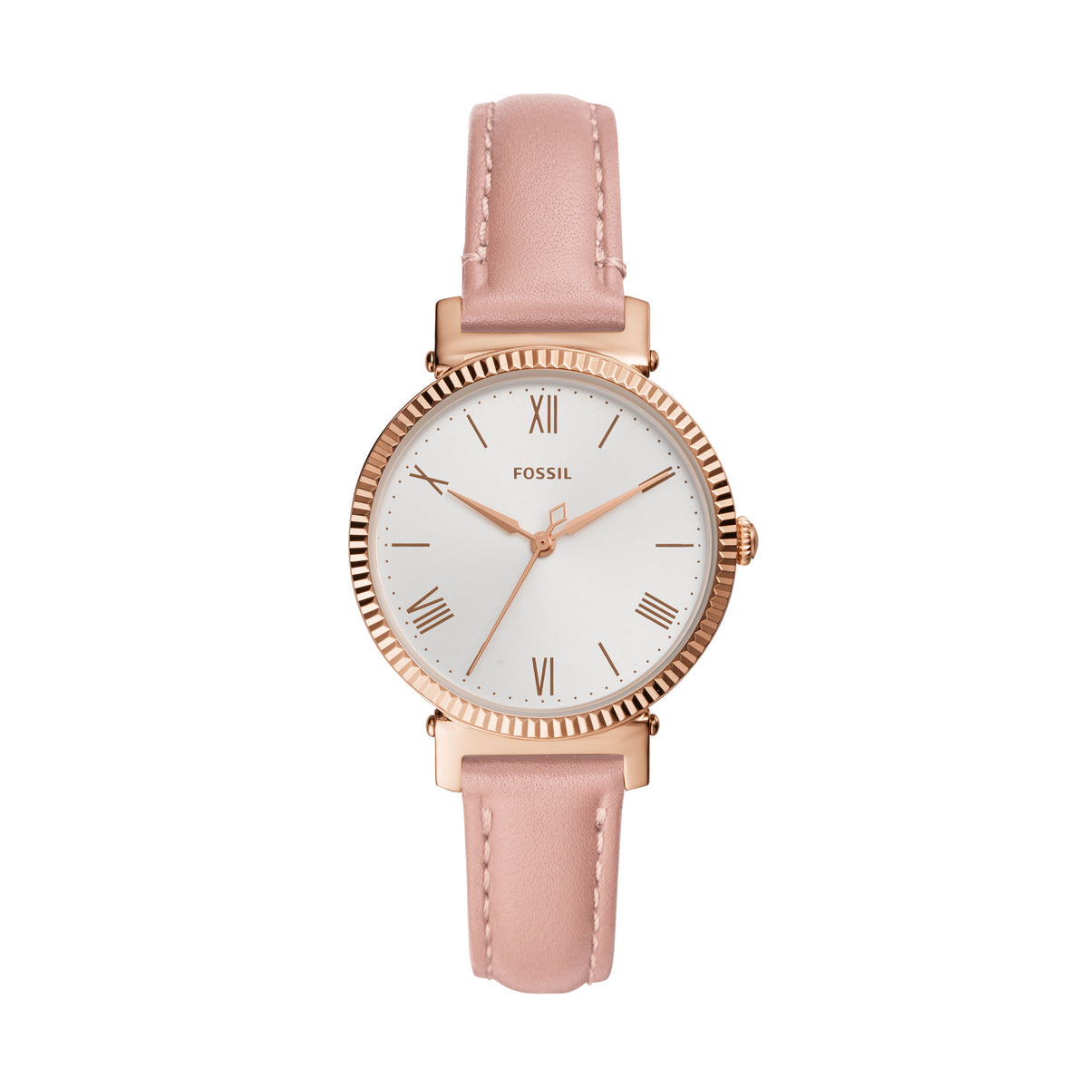 Fossil Analog Women's Watch Gold Plated Leather Strap