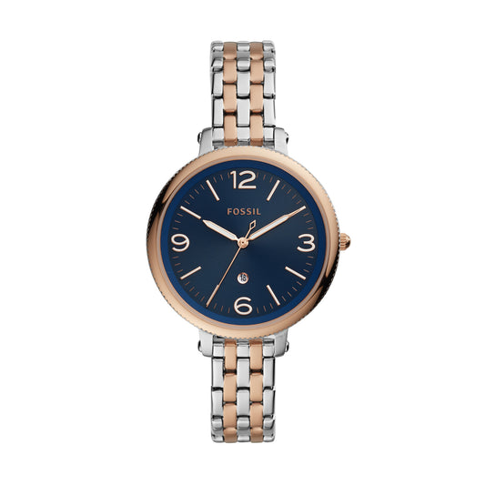 Fossil Analog Women's Watch Gold Plated Metal Bracelet