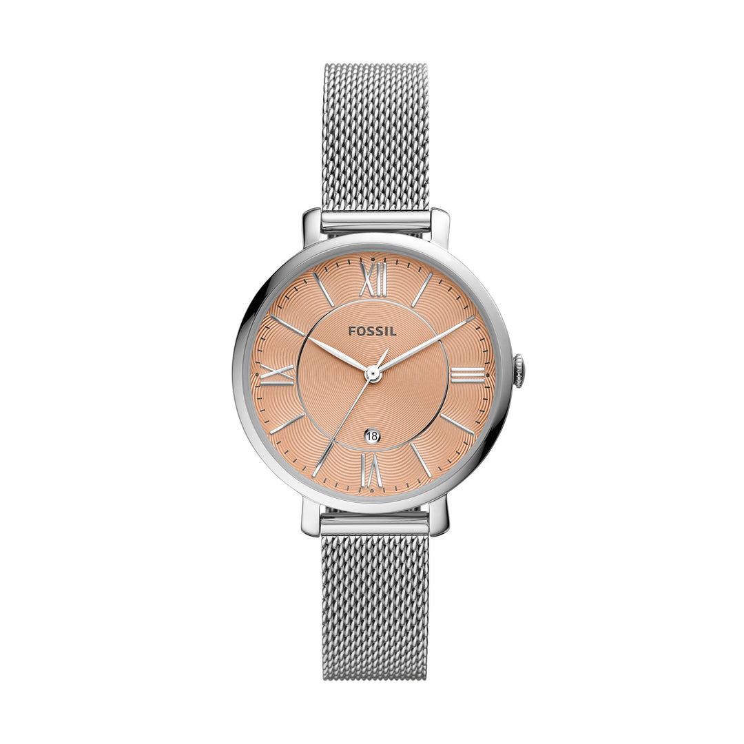 Fossil Jacqueline Three-Hand Date Stainless Steel Mesh Women's Watch - ES5089