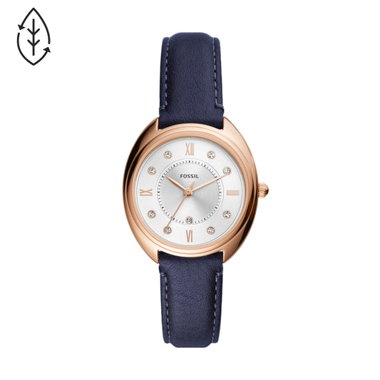 Fossil Analog Women's Watch Gold Plated Leather Strap