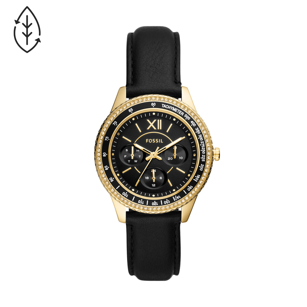 Fossil Stella Multifunction Black Eco Leather Women's Watch - ES5135