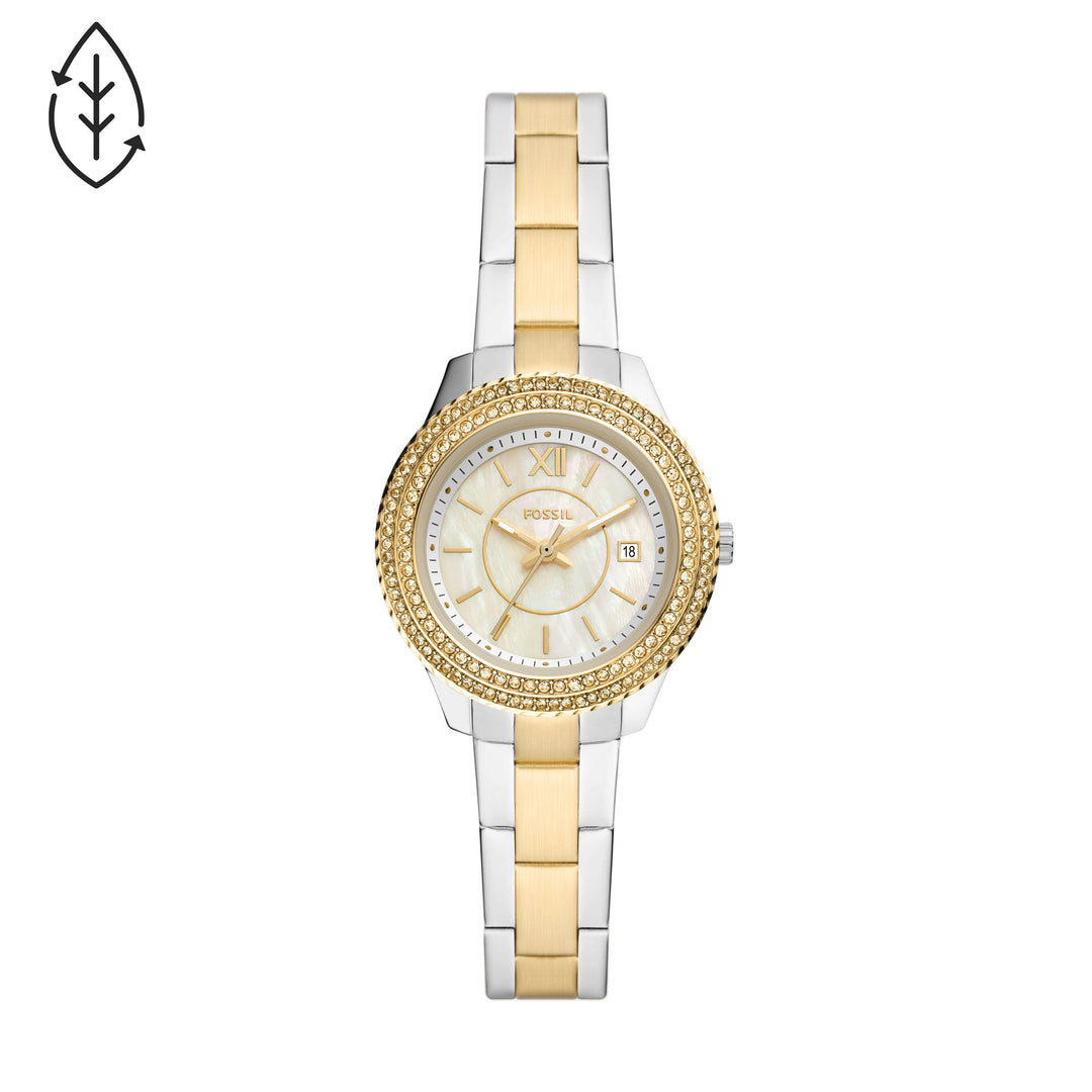 Fossil Stella Three-Hand Date Two-Tone Stainless Steel Women's Watch - ES5138