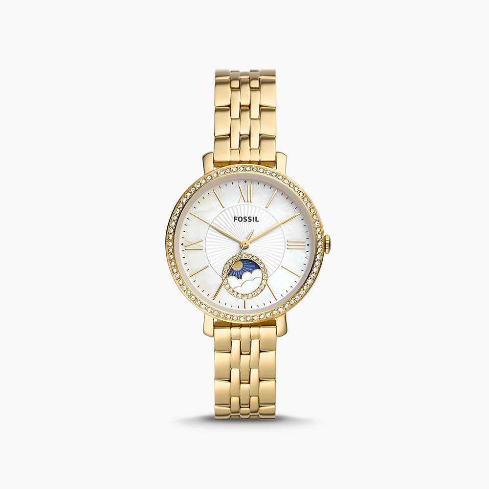 Fossil Jacqueline Sun Moon Multifunction Gold-Tone Stainless Steel Women's Watch