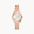 Fossil Scarlette Three Hand Day Date Rose Gold Tone Stainless Steel Women's Watch