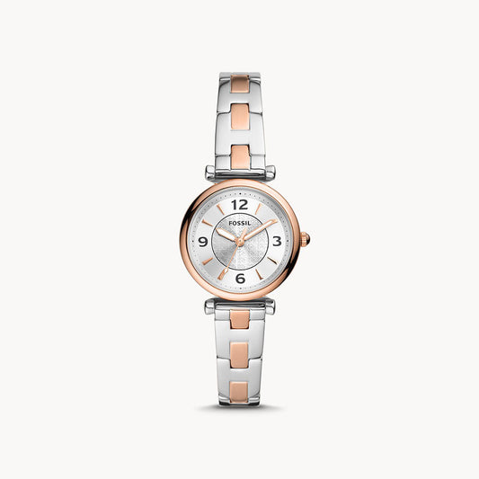 Fossil Carlie Three-Hand Two-Tone Stainless Steel Women's Watch