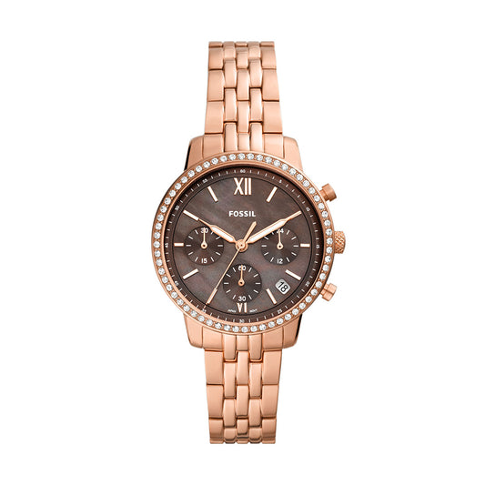 Fossil Neutra Chronograph Rose Gold Tone Stainless Steel Women's Watch
