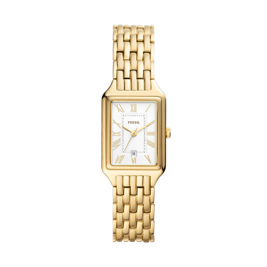 Fossil Raquel Three Hand Date Gold Tone Stainless Steel Women's Watch