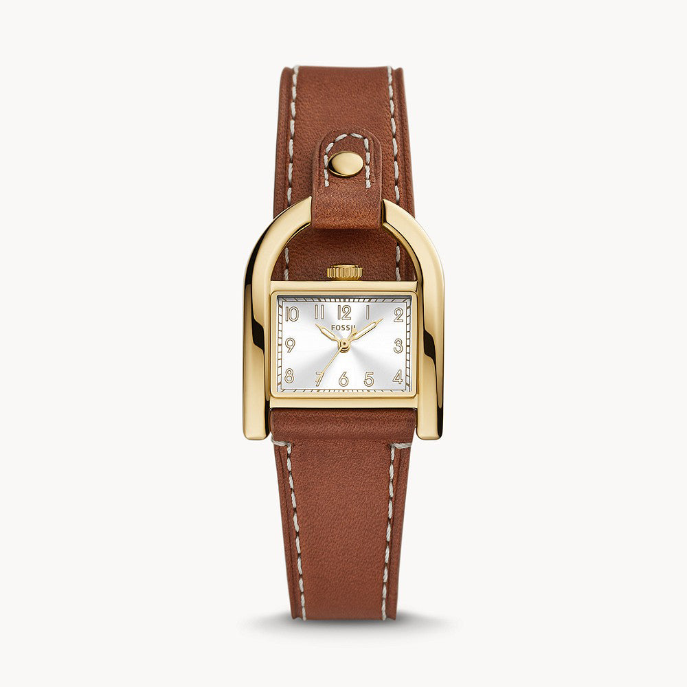 Fossil Harwell Gold Pro-Planet Leather Women's Watch