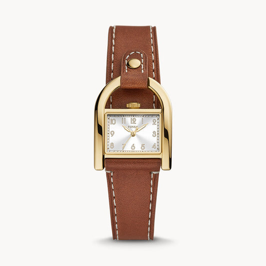 Fossil Harwell Gold Pro-Planet Leather Women's Watch