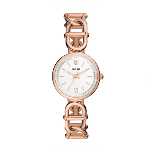 Fossil Carlie Women's Three-Hand Rose Gold-Tone Stainless Steel Watch
