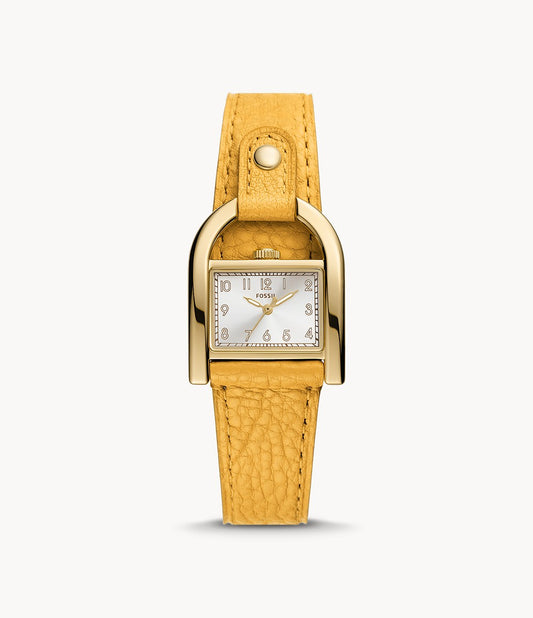 Fossil Harwell Three-Hand Yellow Litehide Leather Women's Watch