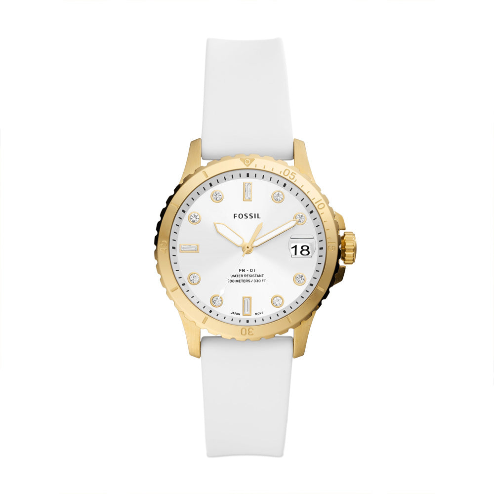 Fossil Fb-01 Women's Three-Hand Date White Silicone Watch - ES5286