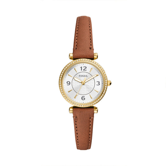 Fossil Carlie Women's Three-Hand Medium Brown Leather Watch