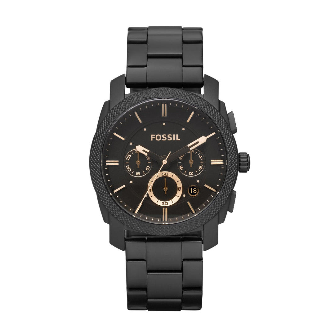 Fossil Machine Mid-Size Chronograph Black Stainless Steel Watch