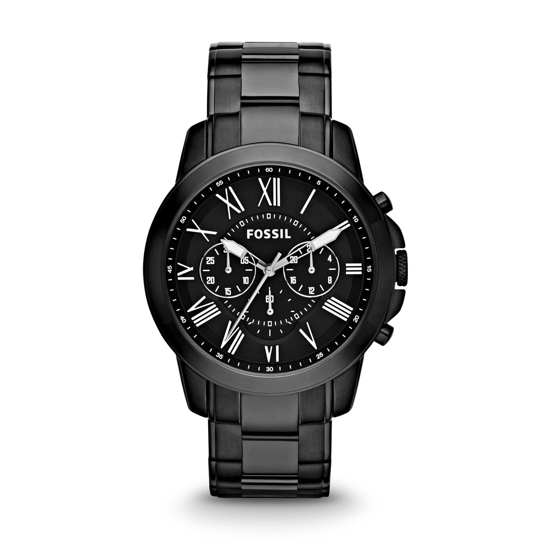 Fossil Grant Black Dial & Stainless Steel Chronograph Men's Watch - FS4832