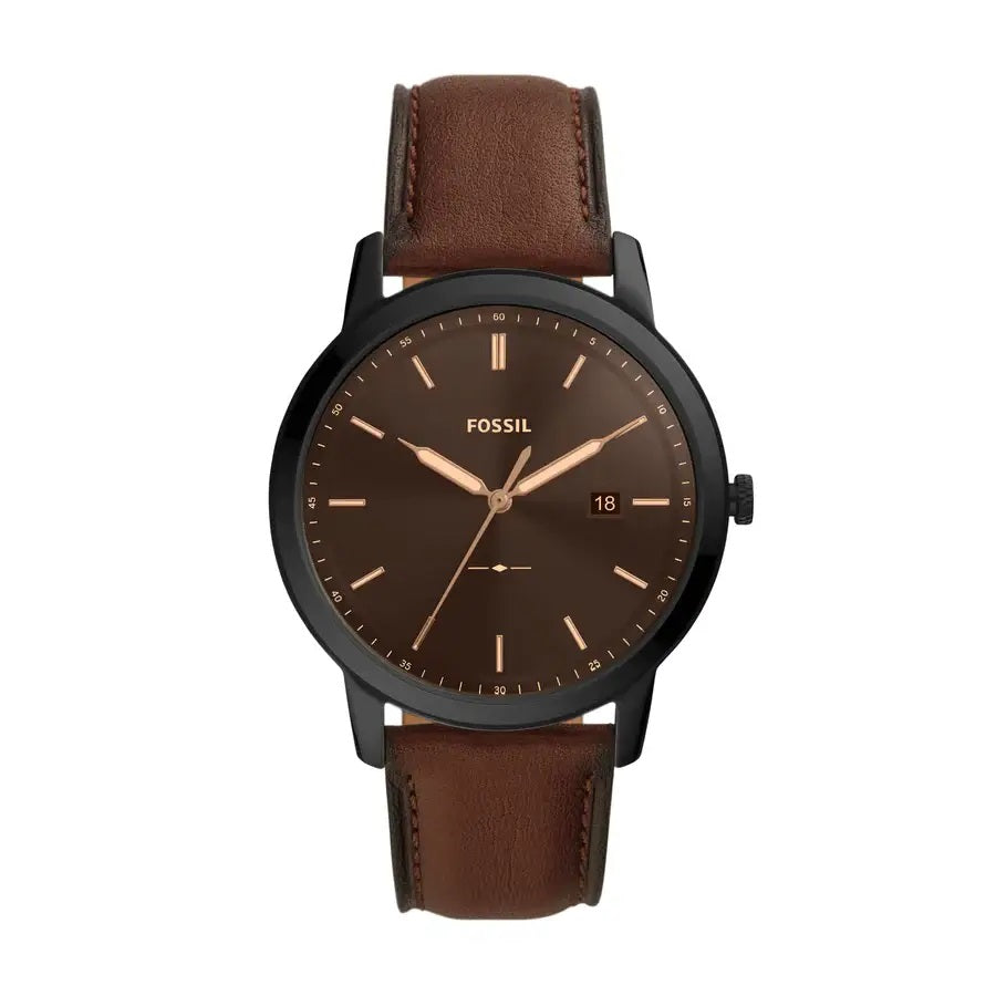 Fossil Analog Men's Watch Stainless Steel Leather Strap - FS5841