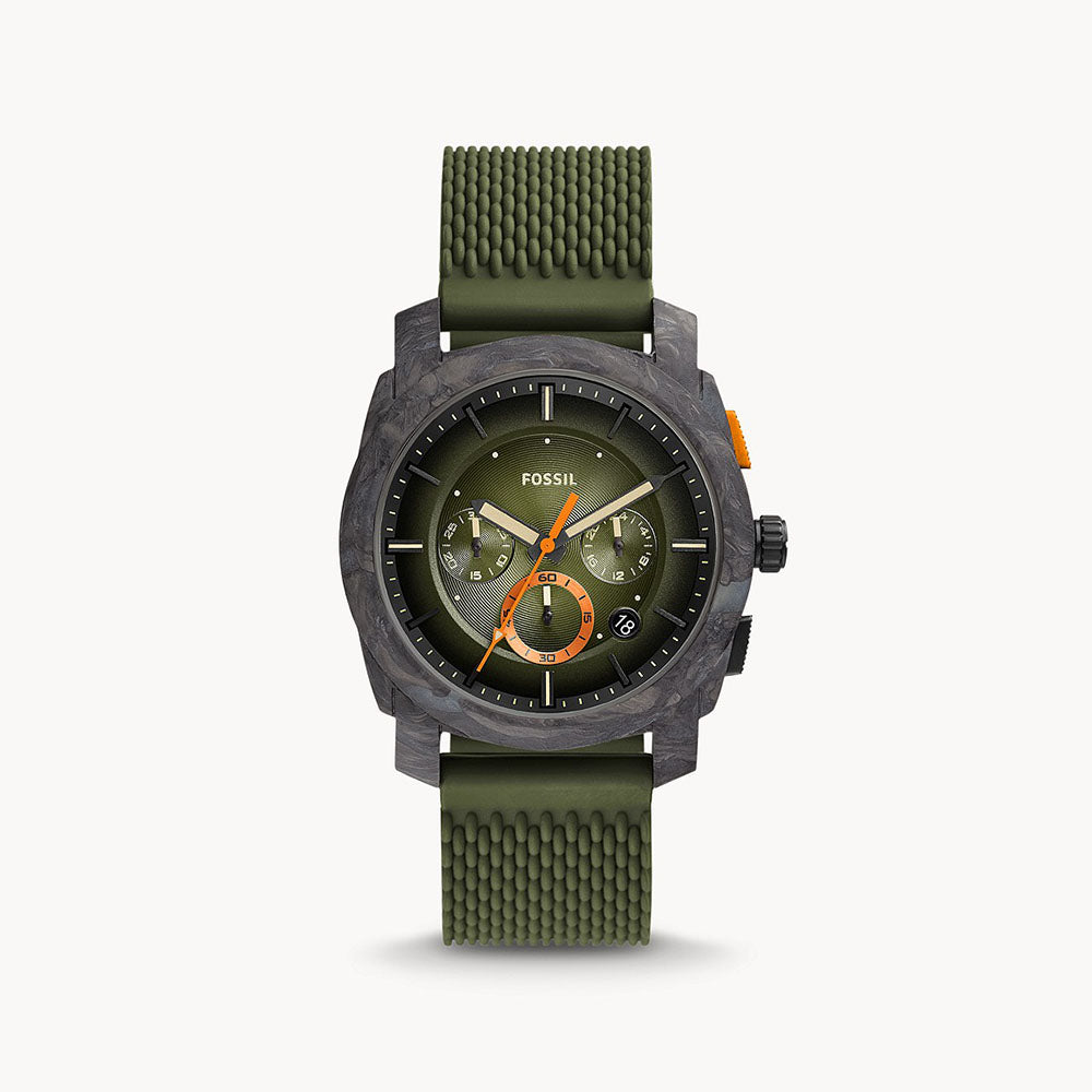Fossil Machine Chronograph Olive Silicone Men's Watch - FS5872