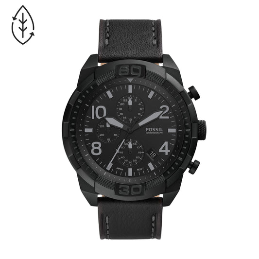 Fossil Bronson Chronograph Black Eco Leather Men's Watch
