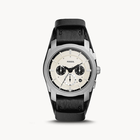 Fossil Machine Chronograph Black Eco Leather Men's Watch