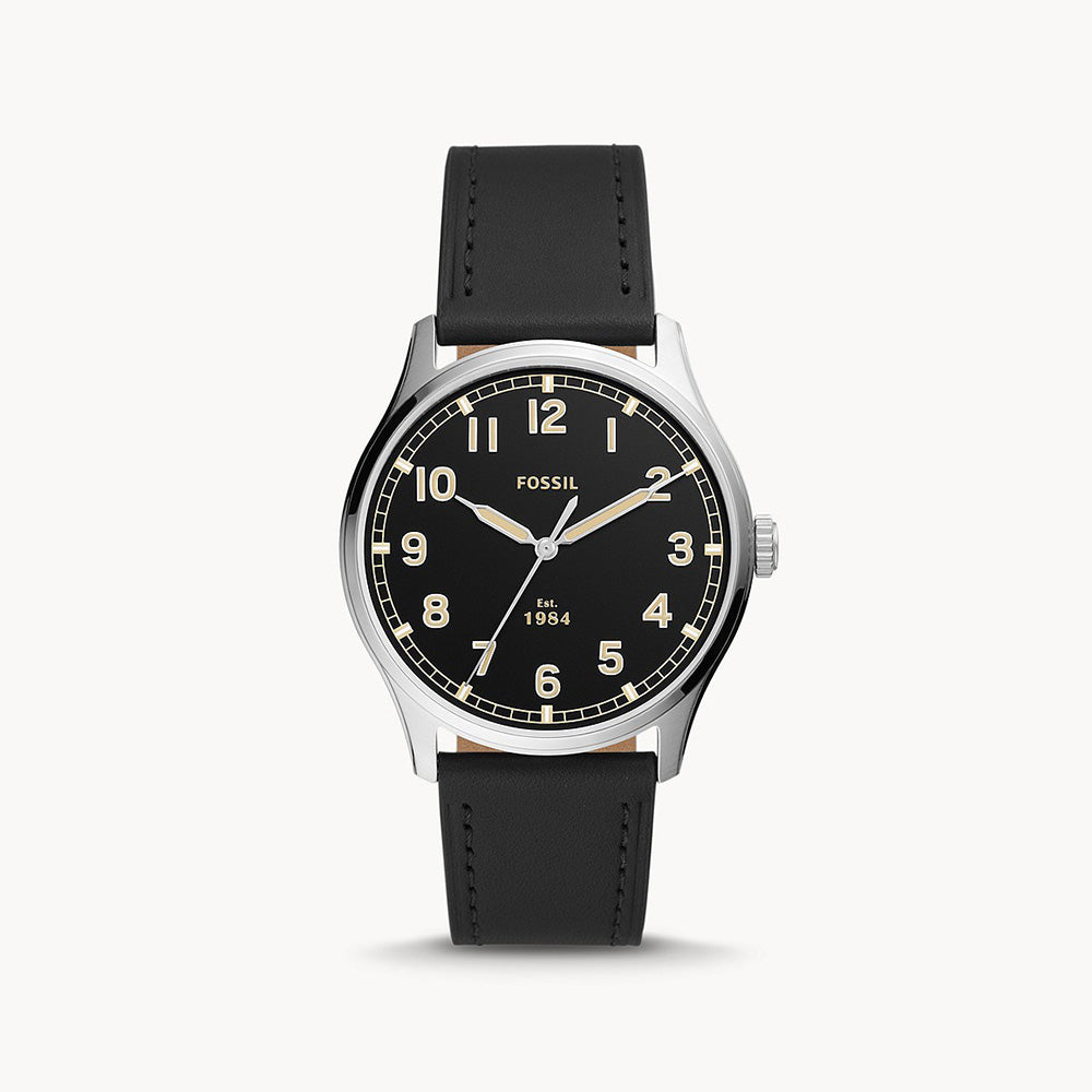 Fossil Dayliner Quartz Stainless Steel And Leather Three Hand Men's Watch