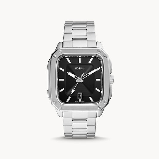 Fossil Inscription Three Hand Date Stainless Steel Men's Watch