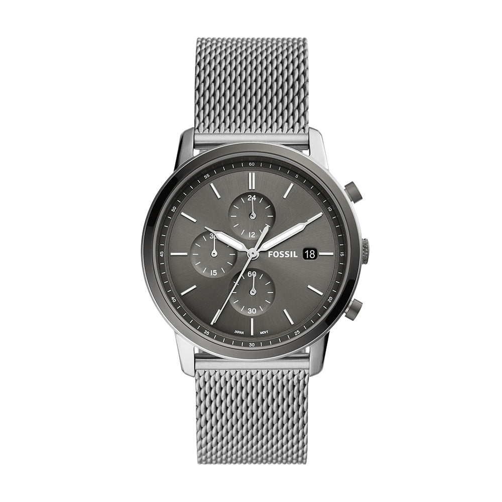 Fossil Minimalist Chronograph Stainless Steel Mesh Men's Watch
