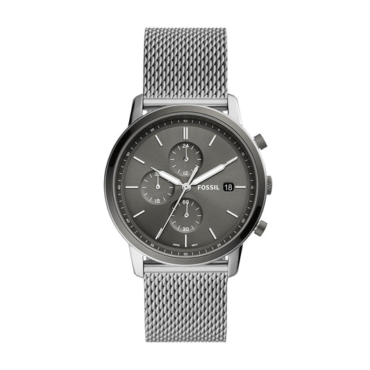 Fossil Minimalist Chronograph Stainless Steel Mesh Men's Watch