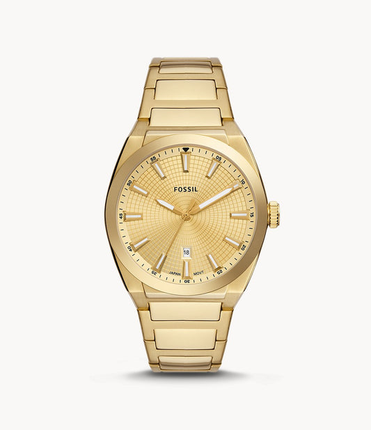 Fossil Everett Three-Hand Date Gold-Tone Stainless Steel Men's Watch
